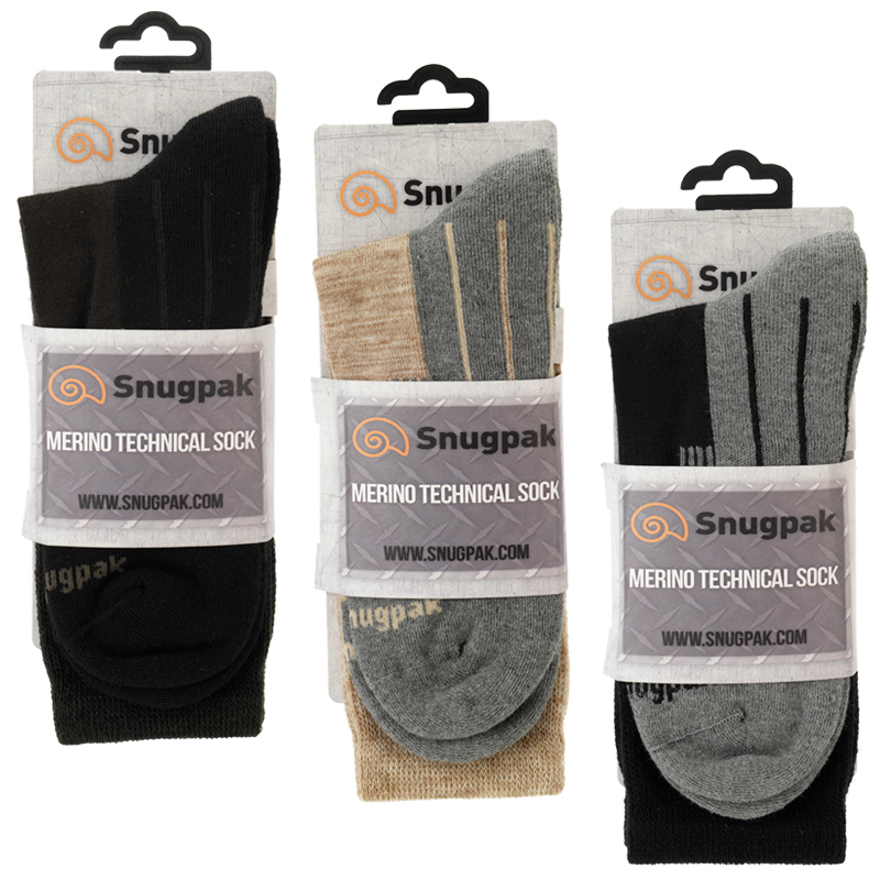 Snugpak Merino Wool Unisex Underwear Socks Black All Sizes 